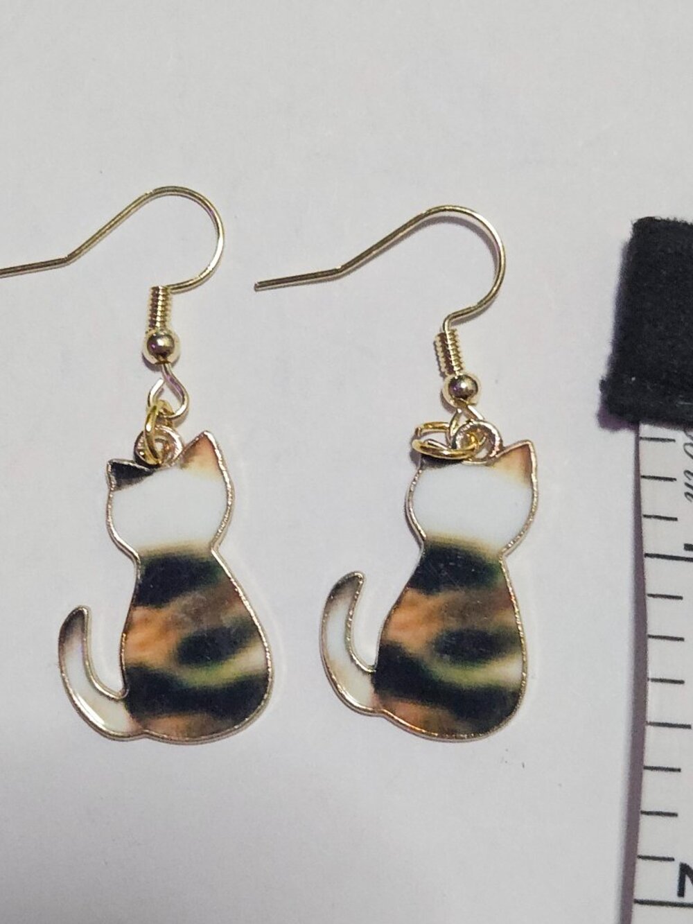 Handmade Cat Earrings- Calico